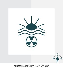 solar radiation icon. Blue sun rays