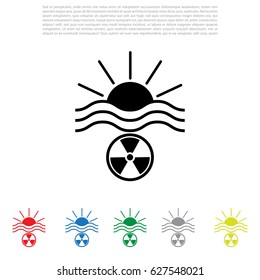 solar radiation icon. Blue sun rays