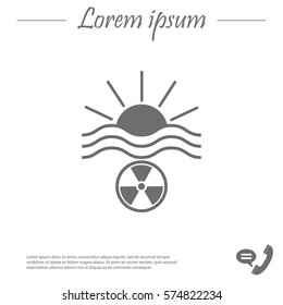 solar radiation icon. Sun rays