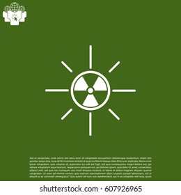 solar radiation icon. Sun rays, nuclear symbol