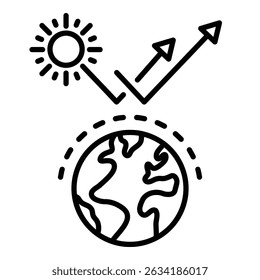 solar radiation reflection vector illustration