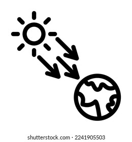 Solar Radiation Vector Line Icon Design