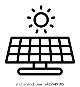 Diseño de iconos de línea de Vector de radiación solar