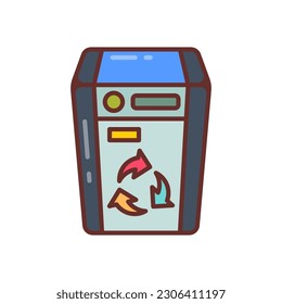 Icono de Papelera de reciclaje solar en vector. Ilustración