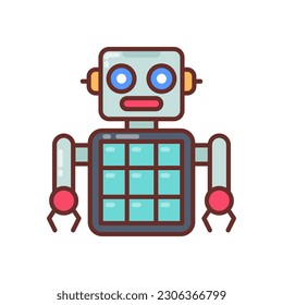 Icono de Robot solar en vector. Ilustración
