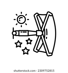 Icono de vela solar en vector. Ilustración