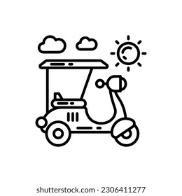 Solar Scooter icon in vector. Illustration