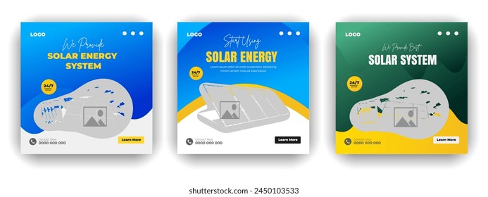 Solar Spotlight Energy Panel  Social Media Design Bundle Template