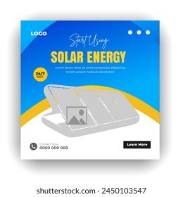 Solar Spotlight Energy Panel Social Media Design Paket Vorlage