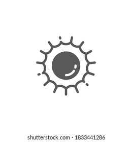 Símbolo de icono del vector de estrella solar aislado en fondo blanco
