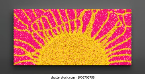 Solar or starlight emission. Backdrop with explosion. Design for banner, flyer, poster, cover or brochure. 3d vector illustration.