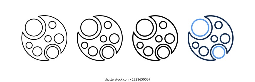 Solar Storm Icon Different Style Outline Collection Set
