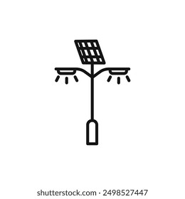 Solar street lamp icon isolated on white background