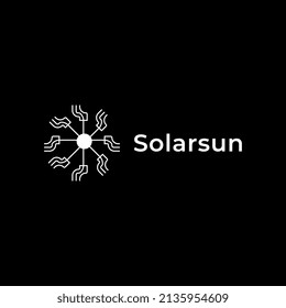 solar sun dot startup modern logo design