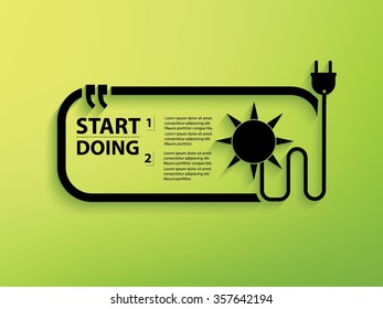 Solar sun energy Design and text box,vector