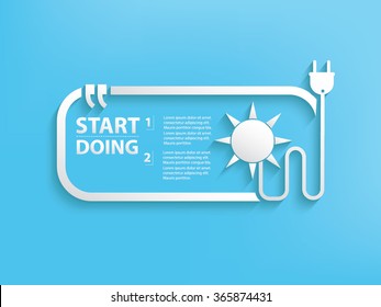 
Solar sun energy Design and text box,vector