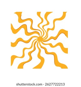 solar sun groovy cartoon. light summer, glow heat, golden luminous solar sun groovy sign. isolated symbol vector illustration