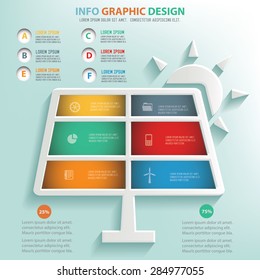 Solar sun info graphic design, Business concept design. Clean vector.