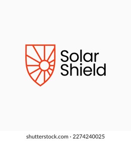 Solar Sun Shield Guard Protector Security Logo Vector Icon Illustration