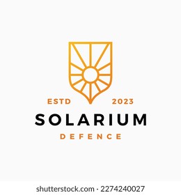 Solar Sun Shield Guard Protector Security Logo Vector Icon Illustration