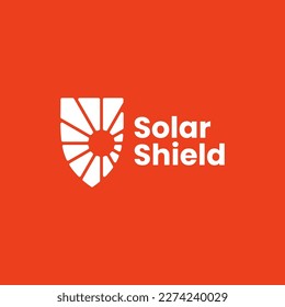 Solar Sun Shield Guard Protector Security Logo Vector Icon Illustration