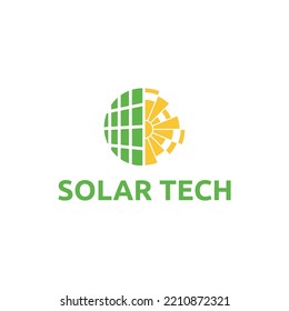 Vector de diseño del logotipo de la tecnología Solar Sun