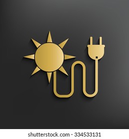 Solar sun,energy on dark background,clean vector