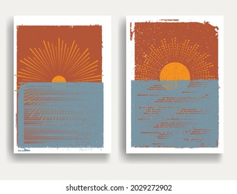 Solar symbol . Vector illustration . Vintage sun logo . Minimal design element . Abstract geometric shape . Sunburst .