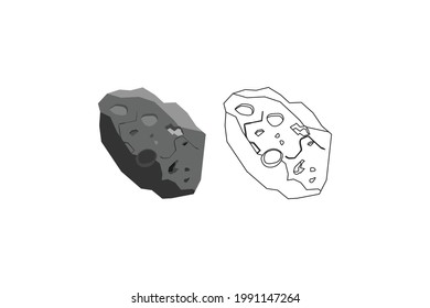 Icono de línea rellenada de asteroides del sistema solar