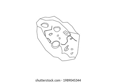 Solar System Asteroid Line Icon