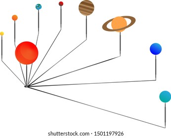 solar system body. isometric solar system. planets of the solar system.