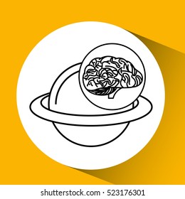 solar system brain school knowledge vector illustration eps 10