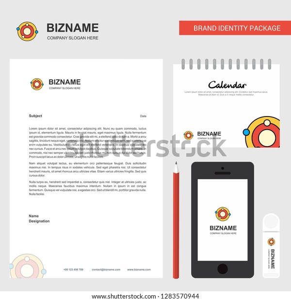 Solar System Business Letterhead Calendar 2019 Stock Vector