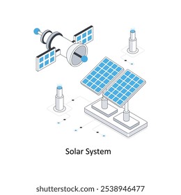 Solar System Cab Location  isometric stock illustration. EPS File stock illustration