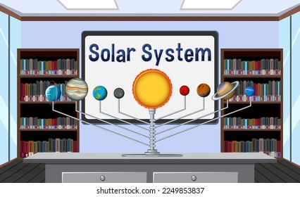 Solar system classroom template illustration