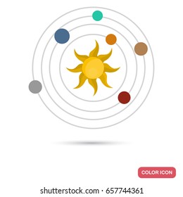 Solar system color flat icon for web and mobile design