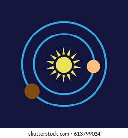 Solar System Colored Vector Icon. Eps10