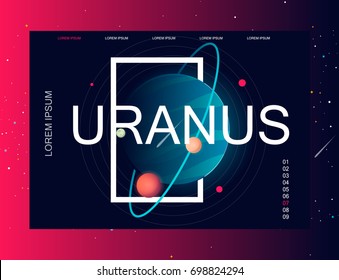 Solar system. Colorful planet on a dark background Template for a site. Space background. Concept idea. Modern design. Vector