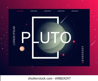 Solar system. Colorful planet on a dark background Template for a site. Space background. Concept idea. Modern design. Vector