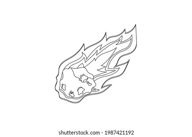 Solar System Comet Line Icon