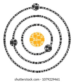 Solar System composition icon of rectangles and circles in different sizes. Vector items are organized into solar system collage design concept.
