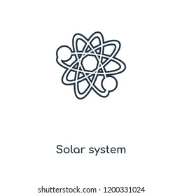 Solar system concept line icon. Linear Solar system concept outline symbol design. This simple element illustration can be used for web and mobile UI/UX.