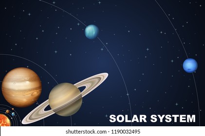 Solar system concept scence illustration