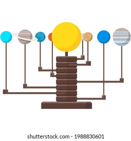 Solar system Copernicus desktop model vector illustration