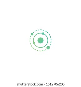 Solar system. Cosmos, universe, space sign. Hub network connection line icon isolated on white. Tech or technology logo. Server or central database button. 