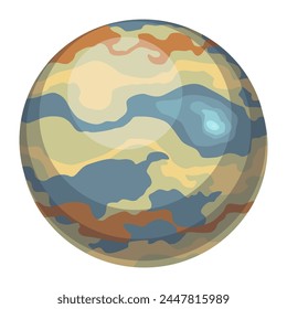Solar system design icon element. Galaxy discovery and exploration. Astronomy science banner design for kids learning. Flat design cartoon style vector illustration