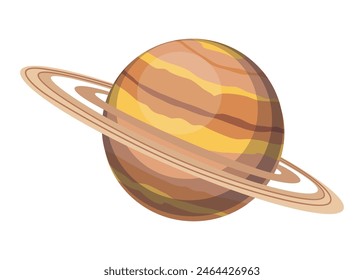 Solar system design icon element. Galaxy discovery and exploration. Astronomy science banner design for kids learning. Flat design cartoon style vector illustration