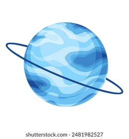 Solar system design icon element. Galaxy discovery and exploration. Astronomy science banner design for kids learning. Flat design cartoon style vector illustration