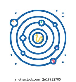 solar system doodle icon sketch vector. solar system sign. isolated symbol illustration