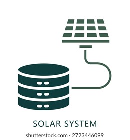 Sistema Solar Dual Tone Icon Mini Ilustração, Use Para Conceito Moderno, Imprimir, Ui, Kit Ux, Web E Desenvolvimento De Aplicações. Vetor Relacionado À Tecnologia Verde E Mais